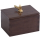 caja de nogal madera te decorativa multinacional agarradera dorada oro envió gratis