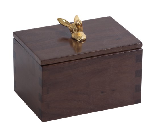 caja de nogal madera te decorativa multinacional agarradera dorada oro envió gratis